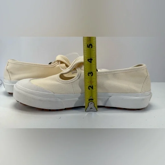 NWOB Vans Cream canvas Mary Jane Buckle Slip-Ons W9, M7.5 - Picture 11 of 14